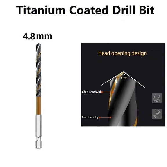 qiya 60-120mm HSS Drill Bit Coated 1 4 Hex Shank For Cordless Screwdrivers Standard Drill Chuck For Wood Plastic Drilling