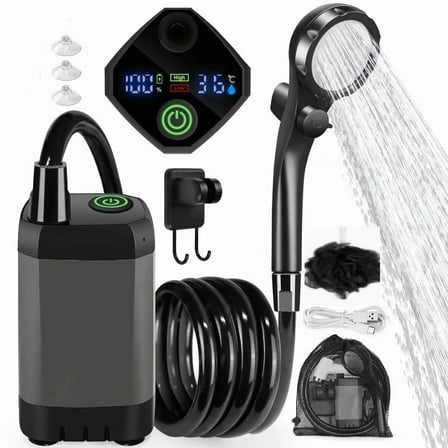 qiya 6000mAh Rechargeable Camping Shower with Intelligent LED Display portable shower
