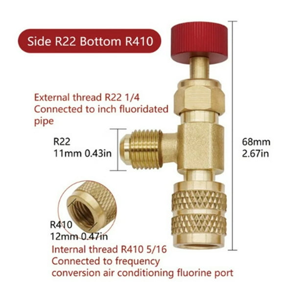 qiya Air Conditioning Fluoride Safety Valve R22 R410 Connector Safety Adapter