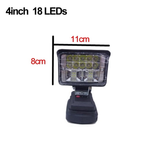 qiya Cordless LED Work Light for bosch 18V battery Flashlight Job Site Lighting