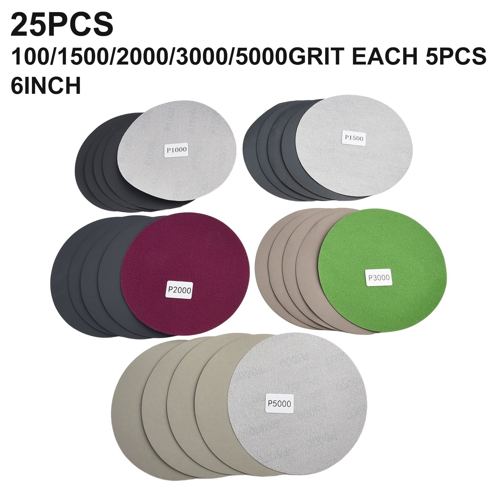 qiya Disc Sandpaper For 5 Inch Polishing Pad High Flexibility Latex Flocking Low Curl No Creases