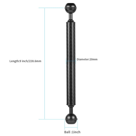 qiya Diving Action Camera Dual Ball Buoyancy Extension Rod for Underwater Photography