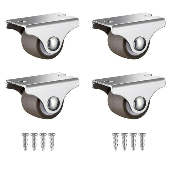 qiya Low Profile 1 Inch Casters Set of 4 for Cabinets and Small For Furniture