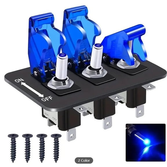 qiya Metal Red LED Rocker Ignition Switch Panel Circuit Breaker 12V Car Marine Boat