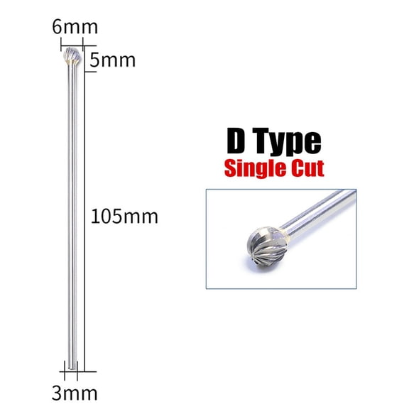 qiya Rotary Files Burr Tungsten Carbide Engraving Milling Cutter Single Cut 3x6x100mm