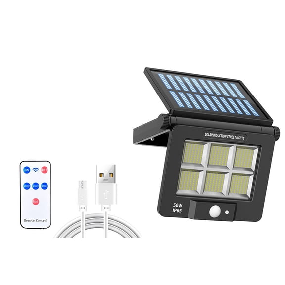 qiya Solar-Powered Motion Sensor Flood Light - Waterproof 120LED Security for