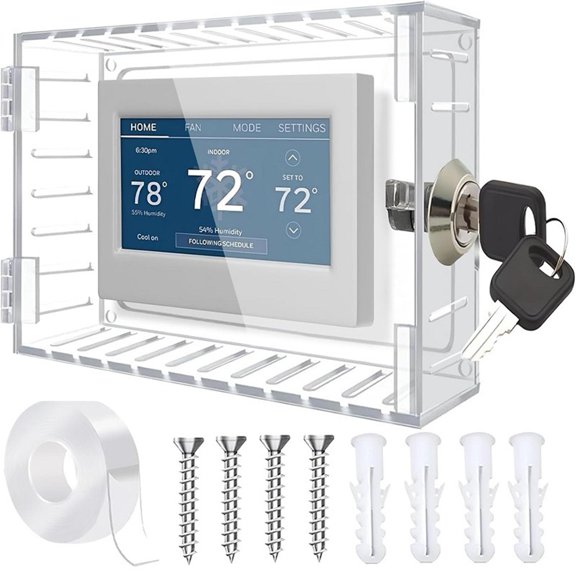 qiya Transparent Thermostat Lock Box Cover with Key Air Conditioner Lock Box Cover
