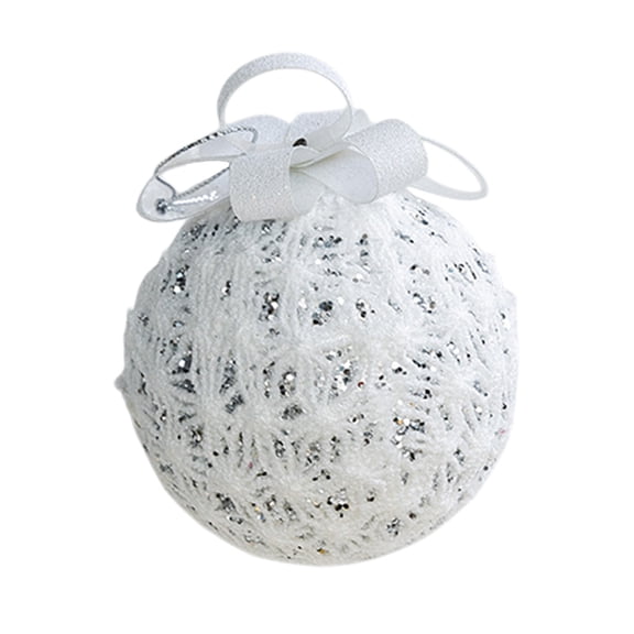 qjidjing White Christmas Ball Ornaments Large Foam Christmas Tree Decorations, Clear Plastic Glitter Hanging Balls for Xmas Holiday Party Home Decor