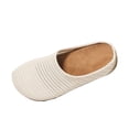 thumbnail image 1 of qkdmdw Beige Solid Color Flat Slippers Comfortable Casual Shoes For Women, Lightweight And Breathable, Suitable For Indoor And Outdoor Leisure, 1 of 9