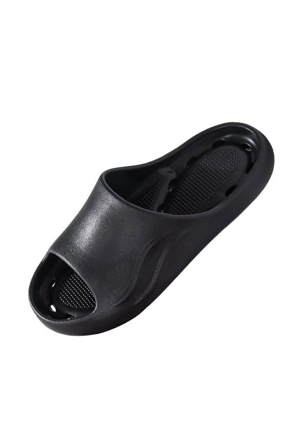 Black Unisex House Slippers Indoor Quick-Dry Eva Sandals Non-Slip Bathroom Slides For Hotel Spa Shower Odor-Resistant Comfortable