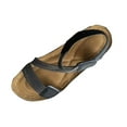 thumbnail image 1 of qkdmdw Black Women'S Casual Beach Sandals Platform Wedge Heel Adjustable Strap Open Toe Pu Sole For Outdoor And Indoor Wear - Thick Comfortable Design, 1 of 4