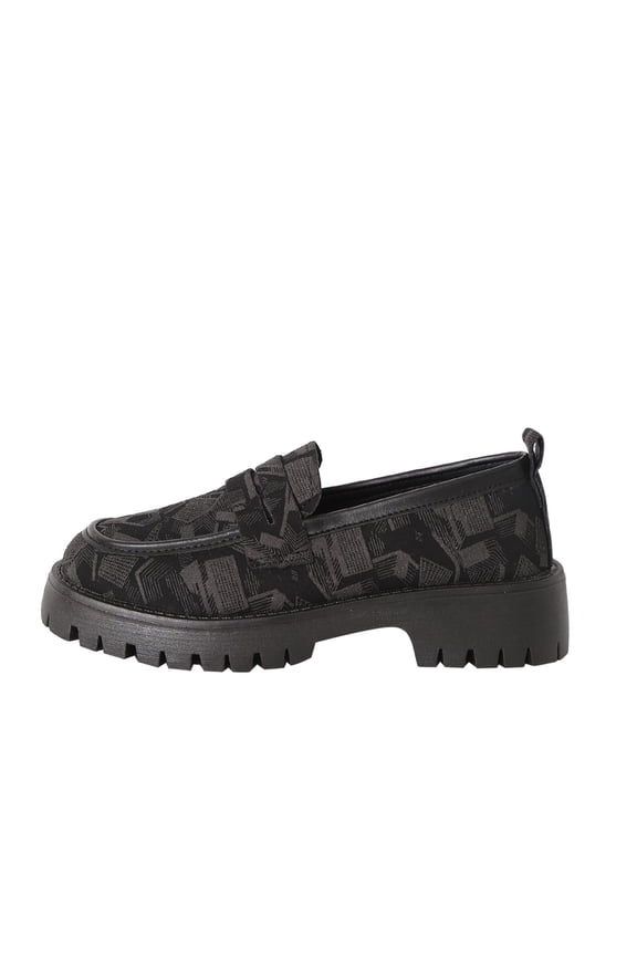 Black Women'S Casual Pumps Mid Heel Comfortable Round Toe Slip On Shoes Nylon Spandex Solid Color Outdoor Indoor Office 1.77In