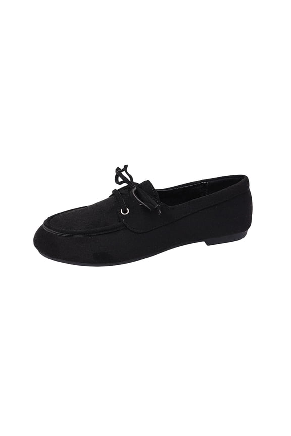 Black Women'S Loafers Sandals Soft Sole Flock Anti-Slip Comfortable Plus Size Shoes For Spring Summer Casual - Retro Low Heel 0.59In