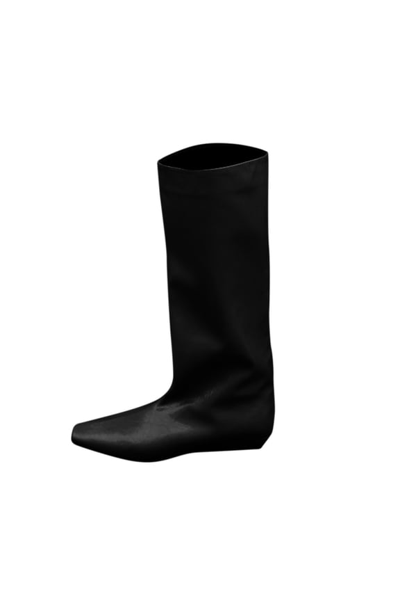 Black Women Square Toe Wedge Heel Knee High Loose Sleeve Below Knee Boots Nylon Spandex Casual Fall Winter Outdoor Comfort