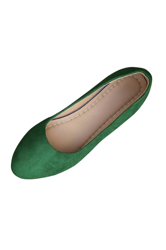 Green Women'S Casual Soft-Soled Moccasins Shallow Mouth Breathable Flat Shoes Solid Color Versatile Comfortable Footwear For Leisure Outdoor Wear