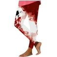 thumbnail image 1 of qkdmdw Women's Halloween Ghost Printed Leggings Funny Graphic Plus Size Ankle Tights High Waist Elastic Pants S-2Xl, 1 of 5