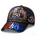 thumbnail image 1 of qolami 250th Anniversary Hat, Printed Pattern Baseball Cap, Adjustable Patriotic Baseball Hat for Men Women, 1 of 6