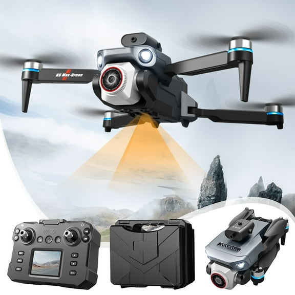 qolami Drone With ESC Camera Brushless Motor Remote Control With Screen Display And Cool Lights 2.4G RC Quadcopter Altitude Hold For Kids Adults