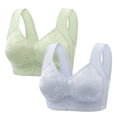 thumbnail image 1 of qolati 2 Pack Daisy Bras for Old Women Push Up No Underwire Comfy Everyday Bra Full Support Wide Back Sports Bras Blue XXXL（44/100）, 1 of 2