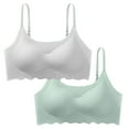thumbnail image 1 of qolati 2 Pack Women's Ultra-Thin Ice Silk Bra Seamless Wireless Underwear Everyday Bra Soft Breathable Adjustable Spaghetti Strap Sport Sleep Bra, 1 of 8