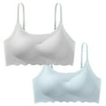 thumbnail image 1 of qolati 2 Pack Women's Ultra-Thin Ice Silk Bra Seamless Wireless Underwear Everyday Bra Soft Breathable Adjustable Spaghetti Strap Sport Sleep Bra, 1 of 6