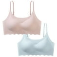 thumbnail image 1 of qolati 2 Pack Women's Ultra-Thin Ice Silk Bra Seamless Wireless Underwear Everyday Bra Soft Breathable Adjustable Spaghetti Strap Sport Sleep Bra, 1 of 6