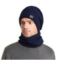 thumbnail image 1 of qolati 2 Pcs Winter Knitted Beanie Hat Scarf Set Women Men Soft Warm Skull Cap Hat Neck Warmer 2 in 1 Set Casual Knit Slouchy Cap, 1 of 4