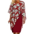 thumbnail image 1 of qolati 2 Piece Mother of The Bride Dresses with Chiffon Floral Blouse Mother of The Groom Dresses Tea Length Formal Evening Gowns, 1 of 1