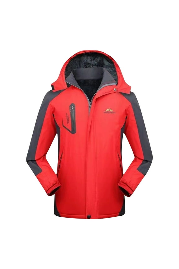 2Pack Fleece Lined Jackets for Men Casual Winter Thermal Coats Fashion Zip Up Hoodies Sweatshirts Warm Sherpa Cardigan Sweater with Pocket