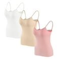 thumbnail image 1 of qolati 3 Pack Built in Bra Tank Tops for Women Soft thin Adjustable Spaghetti Strap Camisoles Workout Shelf Bra Tank Top Basic Undershirts, 1 of 5