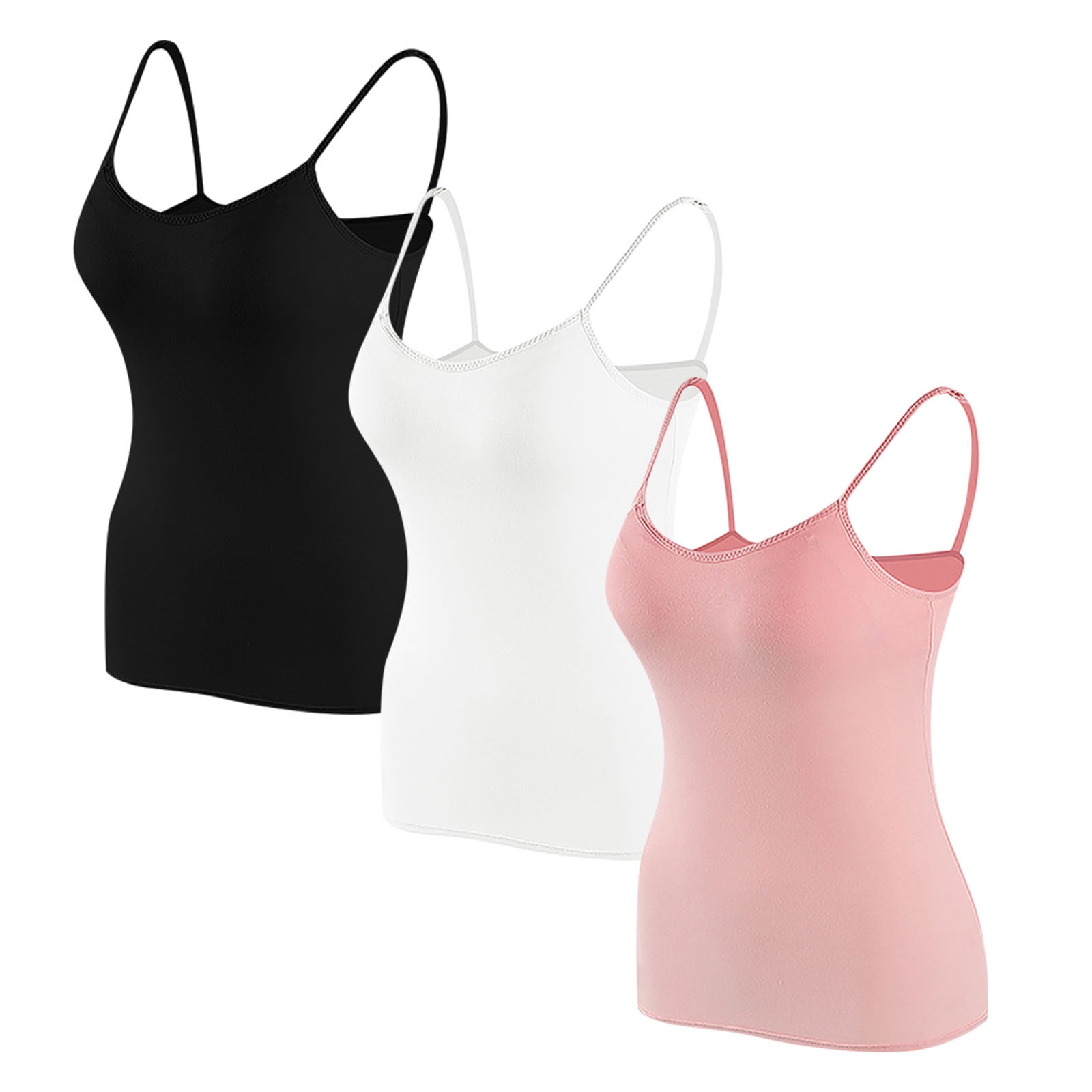 Camisoles With Built In Bra Qolati Pack Built In Bra Tank Tops