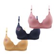 thumbnail image 1 of qolati 3 Pack Push Up Bras for Women Wireless Stripe Full Coverages Seamless Everyday Bra Adjustable Support No Wire Comfort Bralette Pink L, 1 of 2