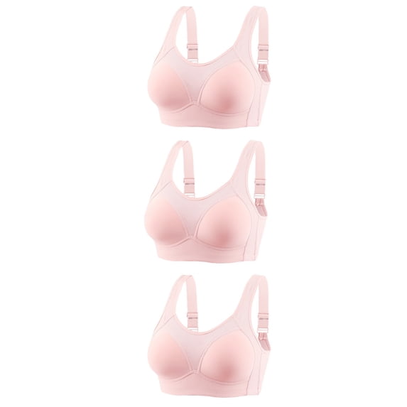 qolati 3PCS Sports Bras for Women Seamless No Underwire Adjustable Strap Bralettes Comfortable Wireless Full Coverages Everyday Bra