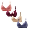 thumbnail image 1 of qolati 4 Pack Push Up Seamless Bras for Women No Underwire Support and Lift V Neck Wireless T-Shirt Bras Full Coverages Bralettes Everyday Bras Pink XXL, 1 of 4