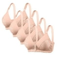 thumbnail image 1 of qolati 4 Piece Bras for Women No Underwire Soft Comfy Lace Everyday Bralettes Seamless Push Up Bras Wireless Underwear T-Shirts Sports Bras with Adjustable Strap Red S, 1 of 8