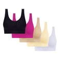 thumbnail image 1 of qolati 5 Pack Sports Bras for Women Seamless Wireless Supportive Bra Push Up Comfort Soft No Underwire Full Coverage T-Shirt Bra, 1 of 8