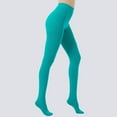 thumbnail image 1 of qolati 80 Denier Tights for Women Leggings Warm Winter Daily Wear Soft Semi-Opaque Solid Color High Waist Footed Pantyhose 14 Colors Sky Blue L, 1 of 3