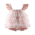 thumbnail image 1 of qolati Baby Girl Flower Dress Newborn Lace Ruffles Bodysuits Photoshoot Dresses Half 1st First Birthday Outfit Girl Romper Onesie with Tutus, 1 of 3