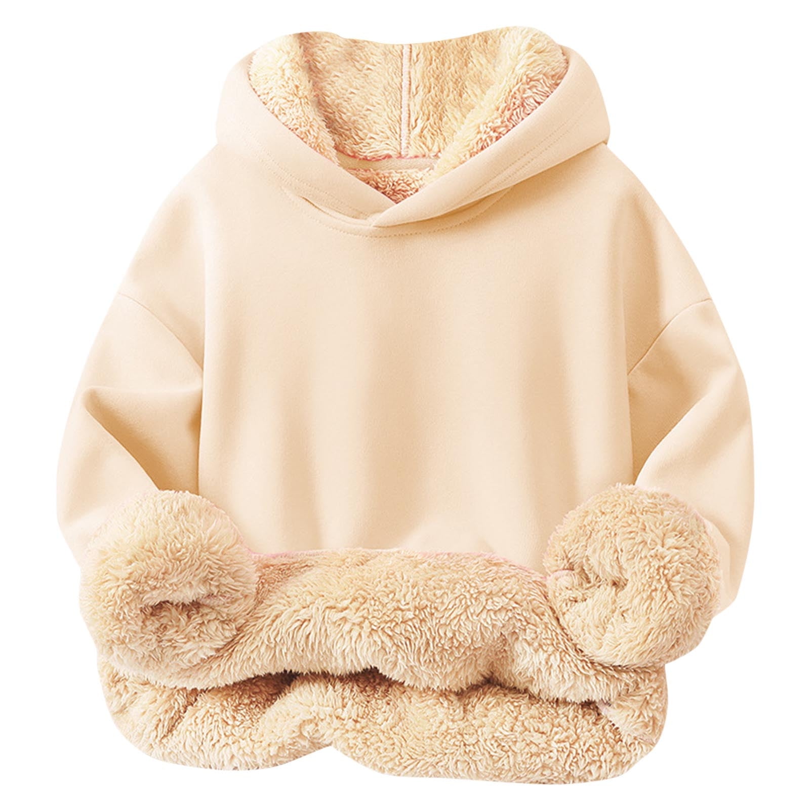 Followme Girls Sherpa Lined Sweater Jacket - Hooded Fall & Winter Coat In Fun Prints (Sizes 2T-16) - View #2