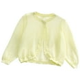 thumbnail image 1 of qolati Baby Girls Cardigan Sweater Toddler Kids Long Sleeve Button Knit Shrugs Cropped Cover Up Jacket Tops 3-8Y, 1 of 3