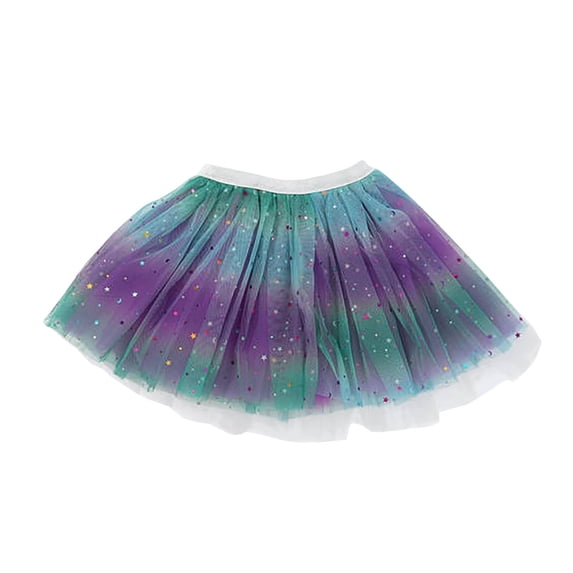 qolati Baby Girls Tulle Dance Mini Skirt Glitter Polka Dots Layered Ballets Skirt Princesses Multi-Layer Petticoat Skirts