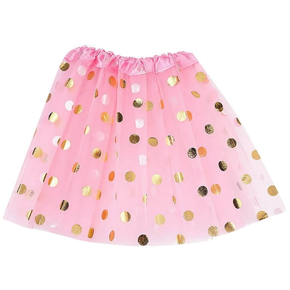 qolati Baby Girls Tulle Dance Skirt Glitter Polka Dots Layered Ballets Princesses Skirt Puffy Multi-Layer Petticoat Skirts