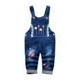 thumbnail image 1 of qolati Baby Toddler Boys Adjustable Denim Pants Newborn Kids Denim Overalls Jumpsuits Cute Bow Outdoor Bib Jean Overalls 1-5 Years, 1 of 3
