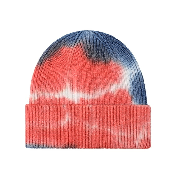 qolati Beanie Hat for Women Winter Warm Tie-Dyed Knitted Slouchy Hats Soft Cable Skull Cap Ski Beanie Hats
