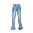 thumbnail image 1 of qolati Bell Bottom Jeans for Women Y2k High Waisted Tummy Control Flare Pants Trendy Slim Fit Bootcut Denim Pants, 1 of 6