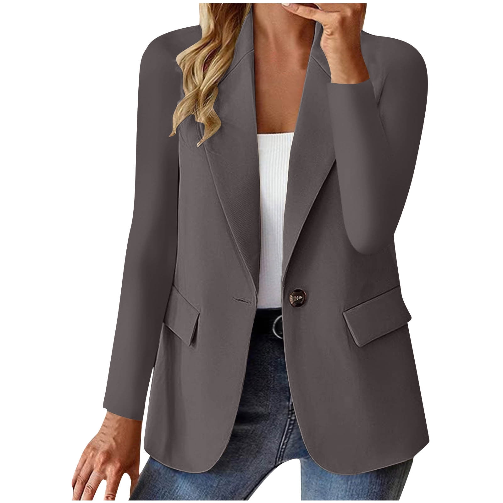 Women Classic Work Blazer Jacket