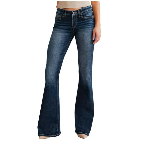 qolati Bootcut Jeans for Women 2024 Fashion High Waisted Flare Casual Wide Leg Denim Pants Stretchy Bell Bottom Jeans Trousers