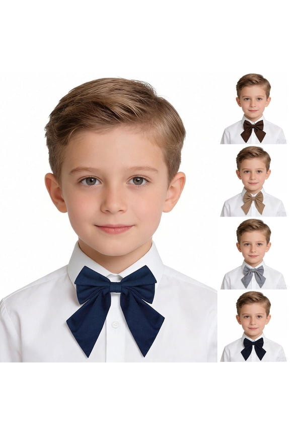 Bow Tie for Boys Girls Classic Solid Color Adjustable Bowtie Kids Bow Tie for School Uniform Party Graduation Wedding Black