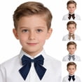 thumbnail image 1 of qolati Bow Tie for Boys Girls Classic Solid Color Adjustable Bowtie Kids Bow Tie for School Uniform Party Graduation Wedding Khaki, 1 of 7