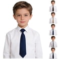 thumbnail image 1 of qolati Boys Ties Neckties Solid Color Kids Necktie Adjustable Woven Formal Kids Tie Wedding School Graduation red, 1 of 7